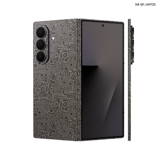Dán Skin Galaxy Z Fold 8 | Ultra Vân Nổi Pattern Machine Titan Xám | UVPT25