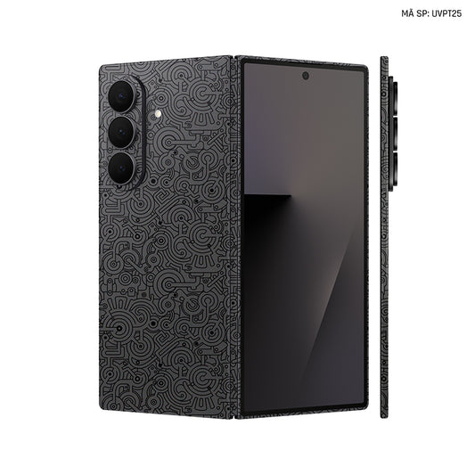 Dán Skin Galaxy Z Fold 8 | Ultra Vân Nổi Pattern Machine Xám | UVPT25