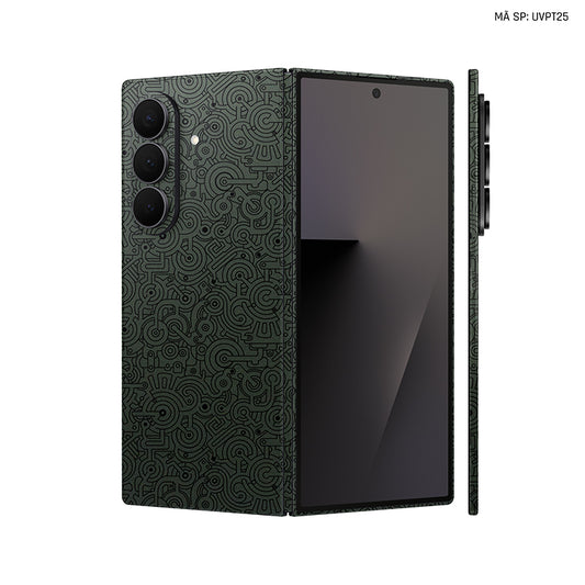 Dán Skin Galaxy Z Fold 8 | Ultra Vân Nổi Pattern Machine Xanh | UVPT25