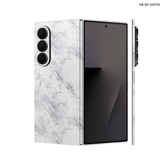 Dán Skin Galaxy Z Fold 7 Vân Đá Trắng | UVPT10