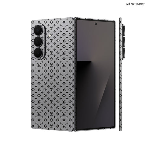 Dán Skin Galaxy Z Fold 7 Vân Nổi LV Bạc | UVPT16