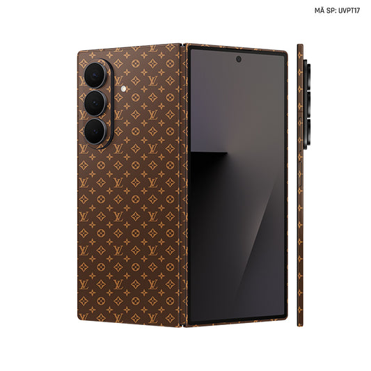 Dán Skin Galaxy Z Fold 7 Vân Nổi LV Nâu | UVPT16