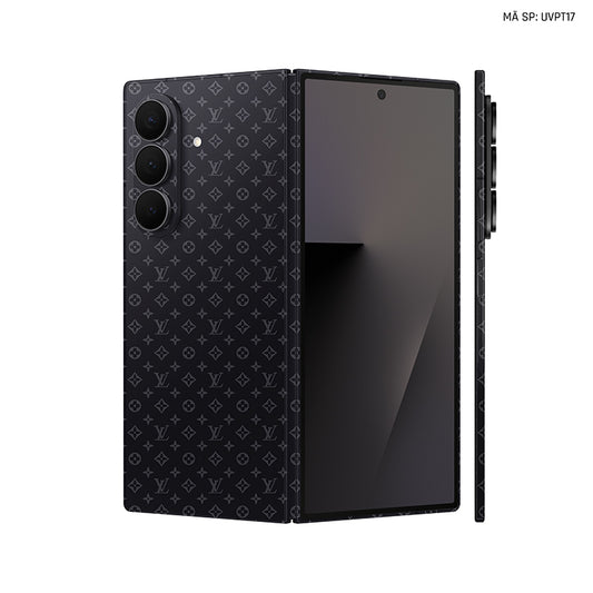 Dán Skin Galaxy Z Fold 7 Vân Nổi LV Xanh Đen | UVPT16 (Copy)