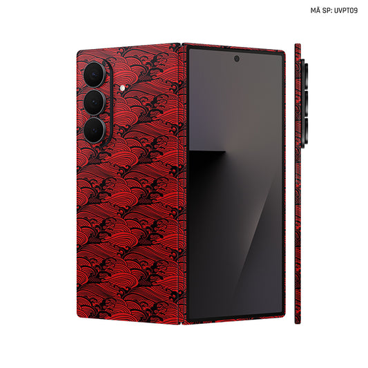 Dán Skin Galaxy Z Fold 7 Vân Pattern Wave Đỏ | UVPT09