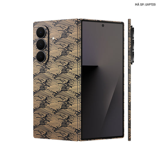 Dán Skin Galaxy Z Fold 7 Vân Pattern Wave Vàng | UVPT09