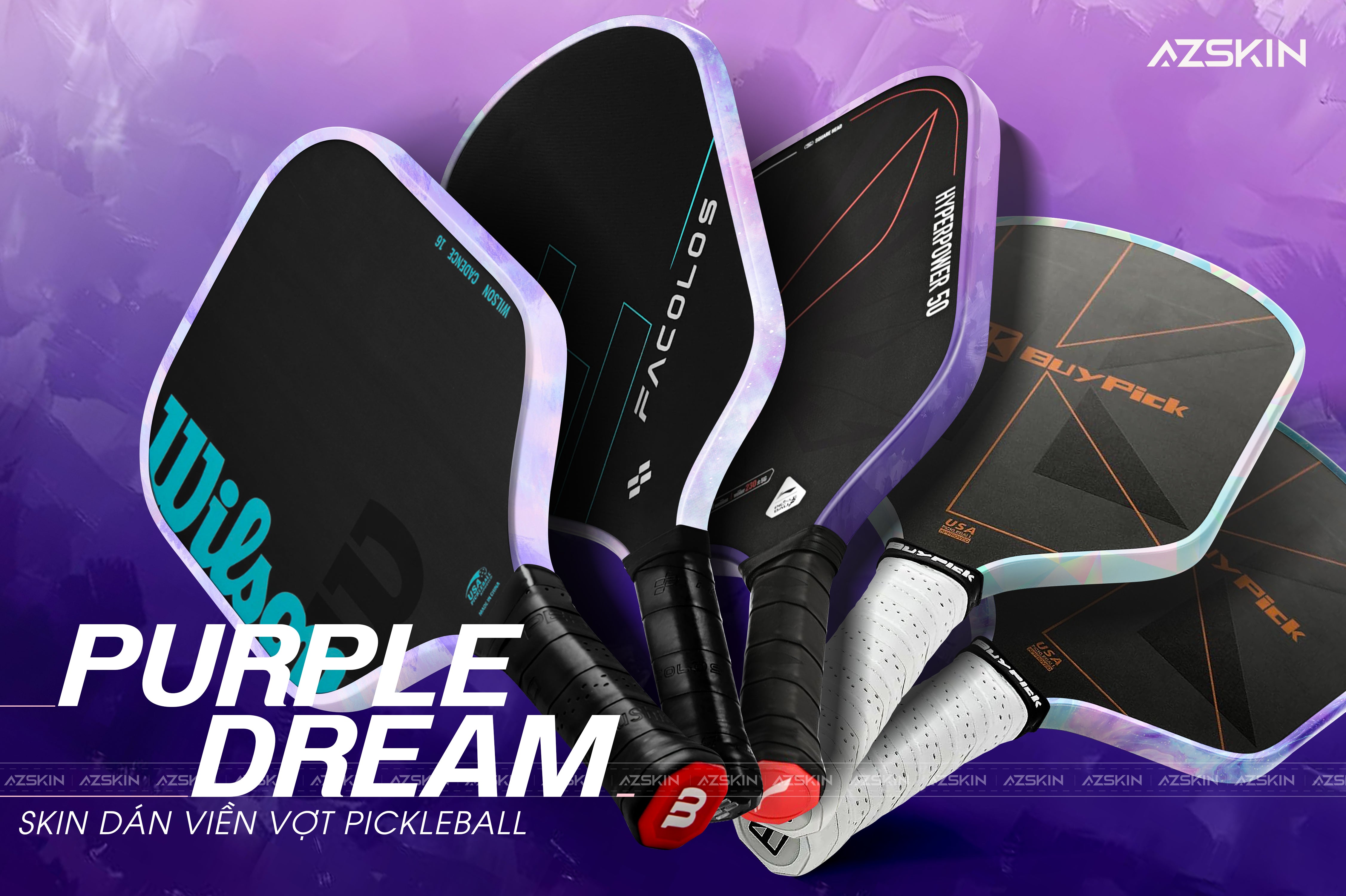 SKIN Dán Viền Vợt Pickleball Purple Dream