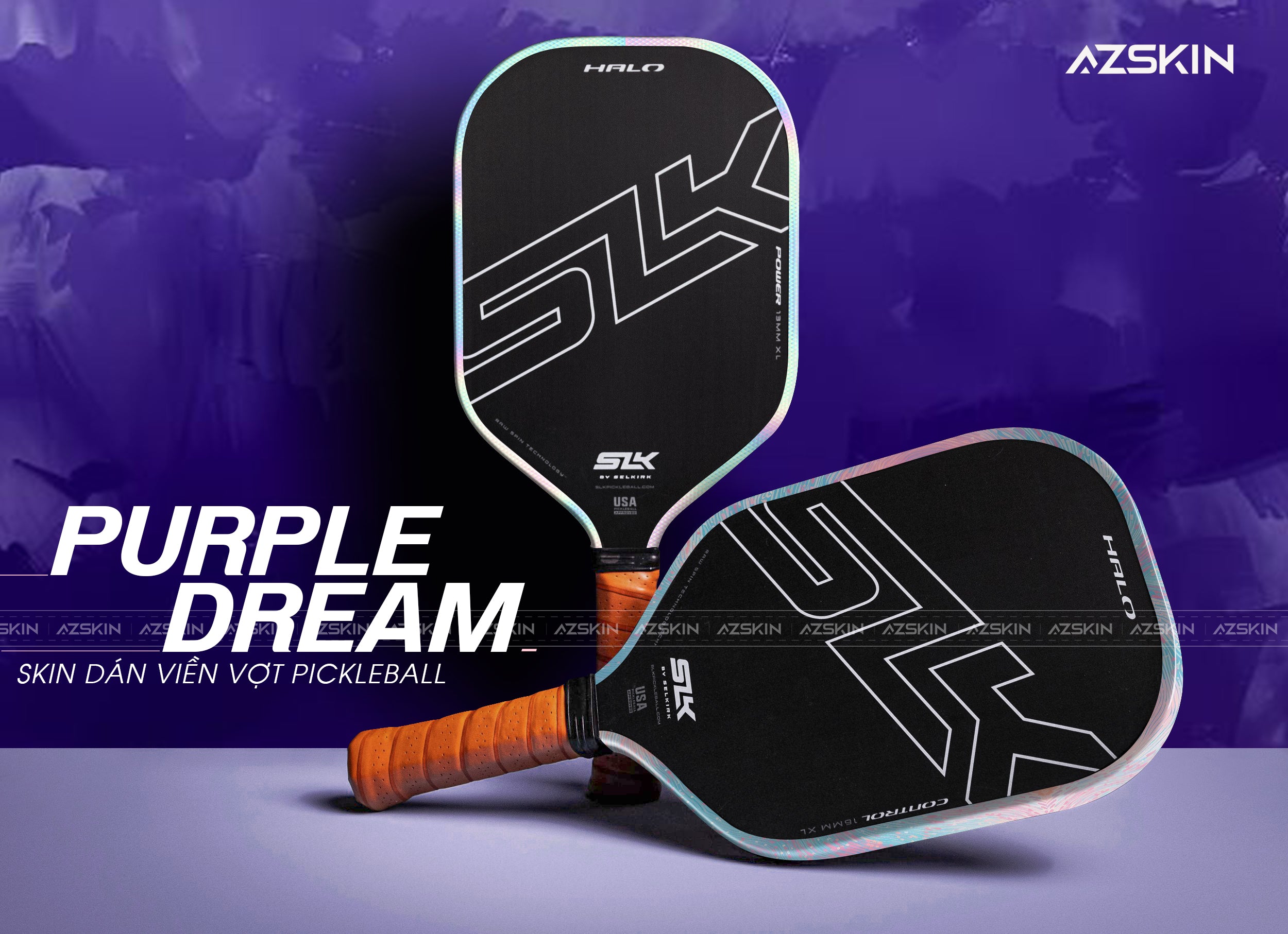 Miếng Dán Skin Viền Vợt Pickleball Purple Dream