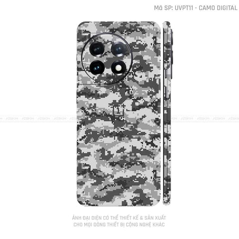 Dán Skin Oneplus Ace Series Vân Camo Digital Xám | UVPT11