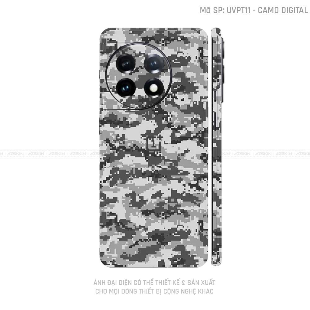 Dán Skin Oneplus 12 Series Vân Camo Digital Xám | UVPT11