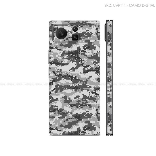 Dán Skin Điện Thoại Xiaomi Mix Fold Series Vân Nổi Camo Digital Xám | UVPT11