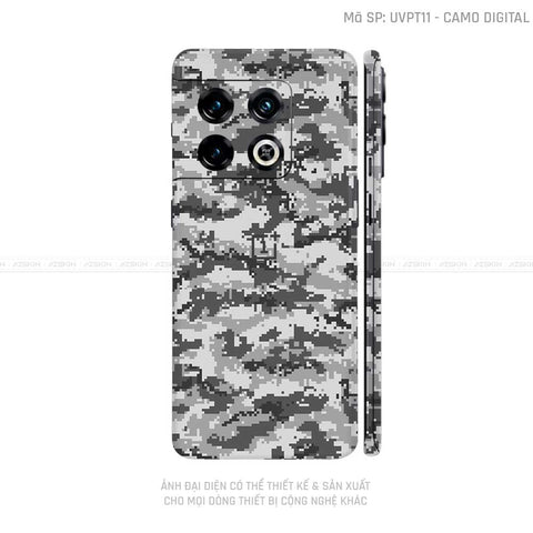 Dán Skin Oneplus 10 Series Vân Camo Digital Xám | UVPT11