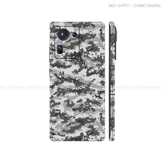 Dán Skin Điện Thoại Xiaomi Mi Mix Series Vân Nổi Camo Digital Xám | UVPT11
