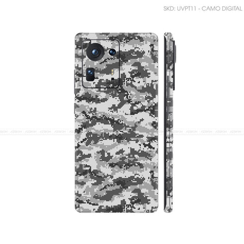 Dán Skin Điện Thoại Xiaomi Mi Mix Series Vân Nổi Camo Digital Xám | UVPT11