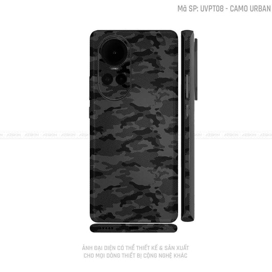 Dán Skin Điện Thoại OPPO Reno Series Vân Camo Urban Đen | UVPT08
