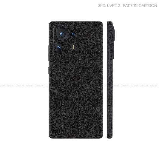 Dán Skin Điện Thoại Xiaomi Mi Mix Series Vân Nổi Cartoon Đen | UVPT12