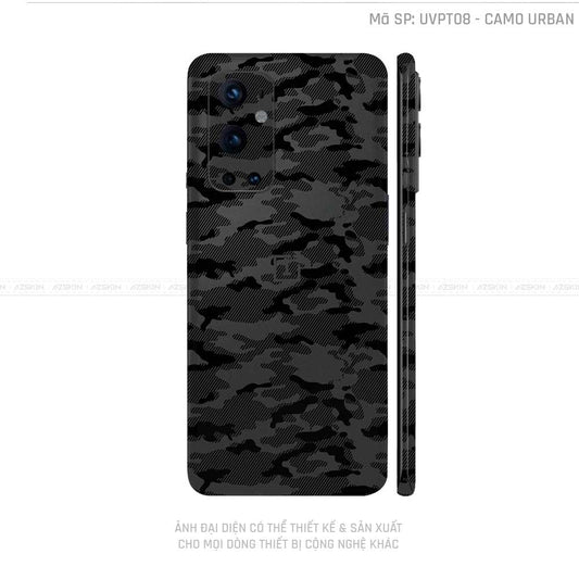 Dán Skin Oneplus 8/9 Series Vân Nổi Camo Urban Đen | UVPT08