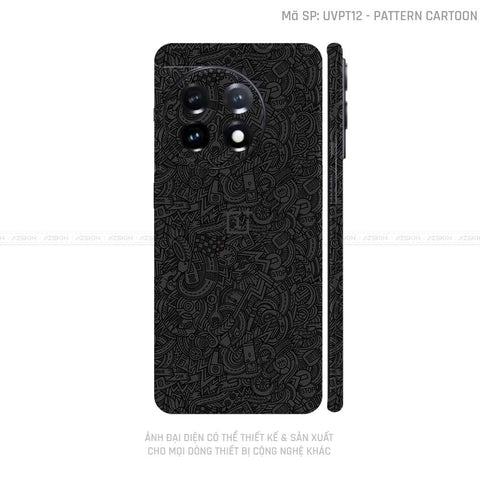 Dán Skin Oneplus Ace Series Vân Pattern Cartoon Đen | UVPT12
