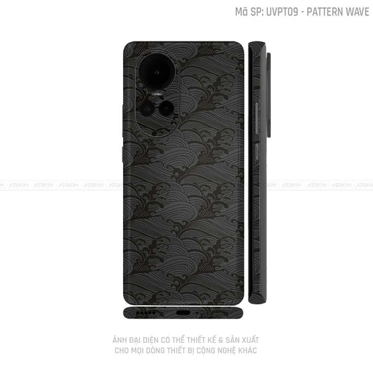 Dán Skin Điện Thoại OPPO Reno Series Vân Pattern Wave Đen | UVPT09