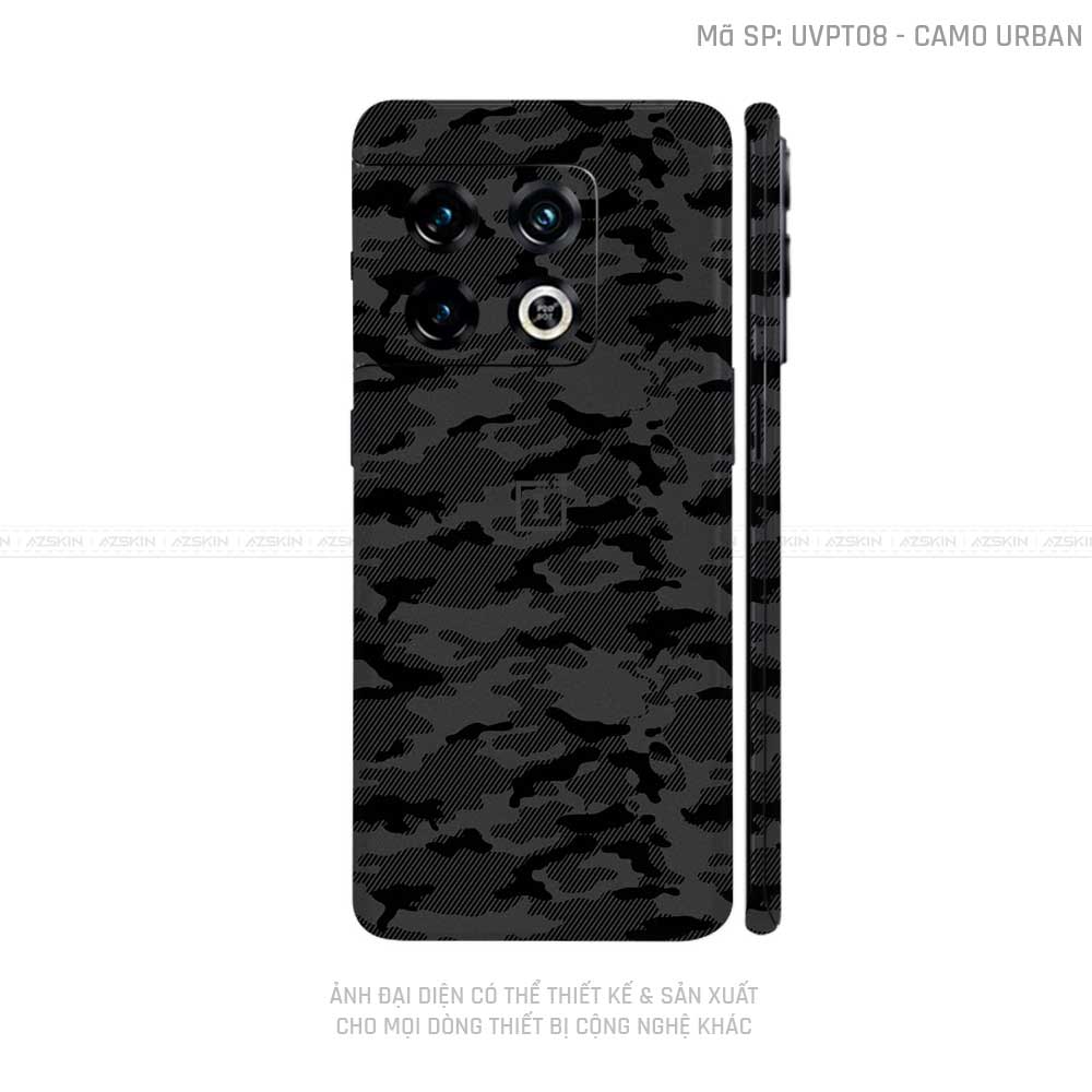 Dán Skin Oneplus 10 Series Vân Camo Urban Đen | UVPT08