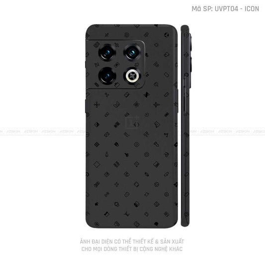 Dán Skin Oneplus 10 Series Vân ICON Đen | UVPT04