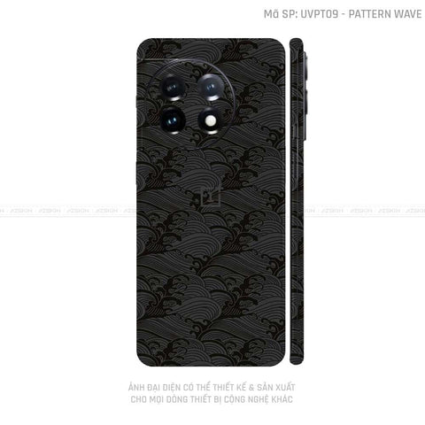 Dán Skin Oneplus Ace Series Vân Pattern Wave Đen | UVPT09
