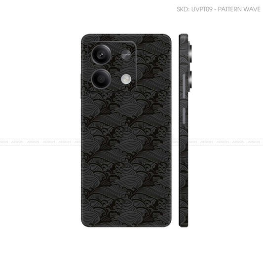 Dán Skin Điện Thoại Xiaomi Redmi 13 Series Vân Nổi Wave Đen | UVPT09