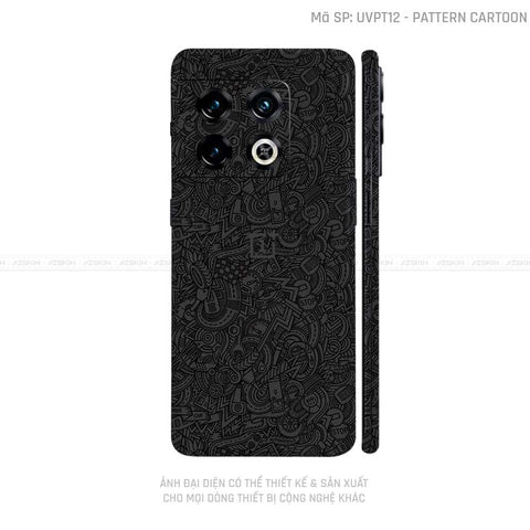 Dán Skin Oneplus 10 Series Vân Pattern Cartoon Đen | UVPT12