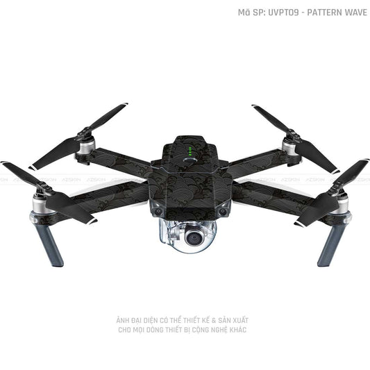 Dán Skin Flycam Vân Nổi Vân Sóng Đen | UVPT09