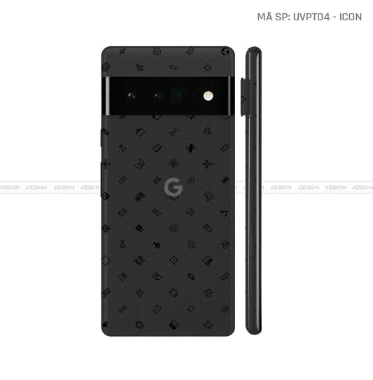 Dán Skin Google Pixel 6 Series Vân Icon Đen | UVPT04