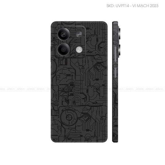 Dán Skin Điện Thoại Xiaomi Redmi 13 Series Vân Nổi Vi Mạch 2023 Đen | UVPT14