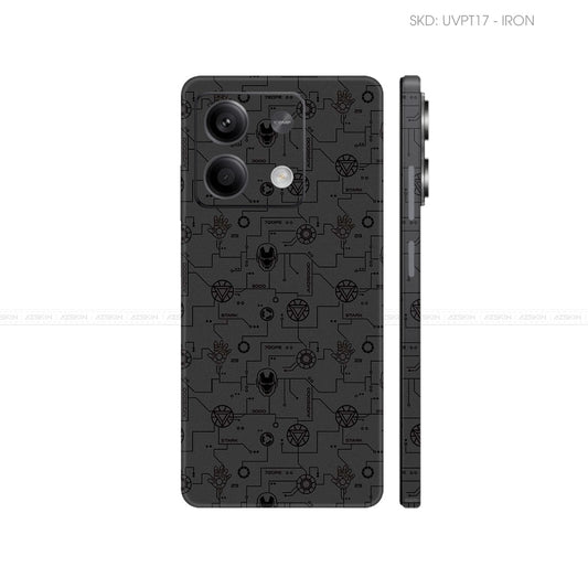 Dán Skin Điện Thoại Xiaomi Redmi 13 Series Vân Nổi Iron Man Đen | UVPT17