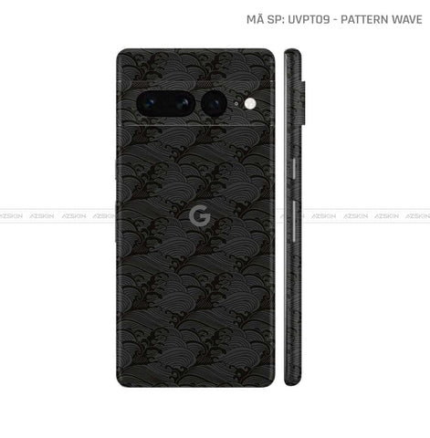 Dán Skin Google Pixel 8 Series Vân Pattern Wave Đen | UVPT09