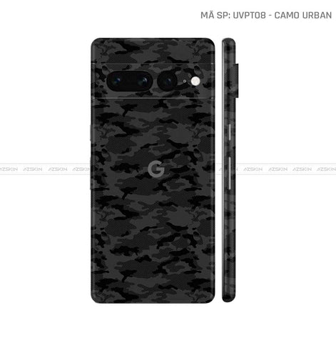 Dán Skin Google Pixel 8 Series Vân Camo Urban Đen | UVPT08