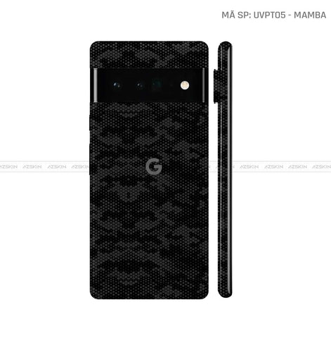 Dán Skin Google Pixel 6 Series Vân Mamba Đen | UVPT05