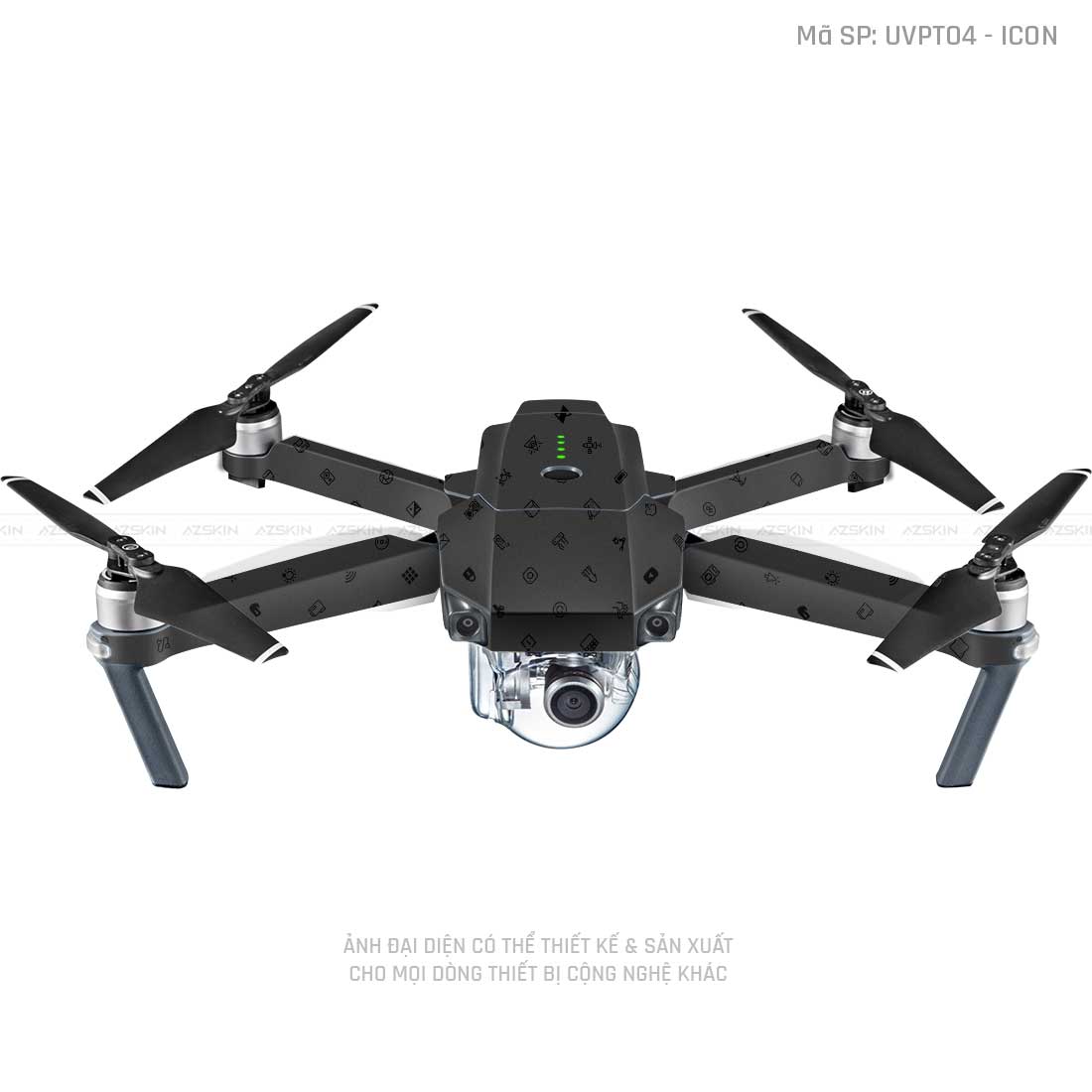 Dán Skin Flycam Vân Nổi ICON Đen | UVPT04