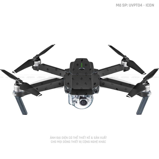 Dán Skin Flycam Vân Nổi ICON Đen | UVPT04