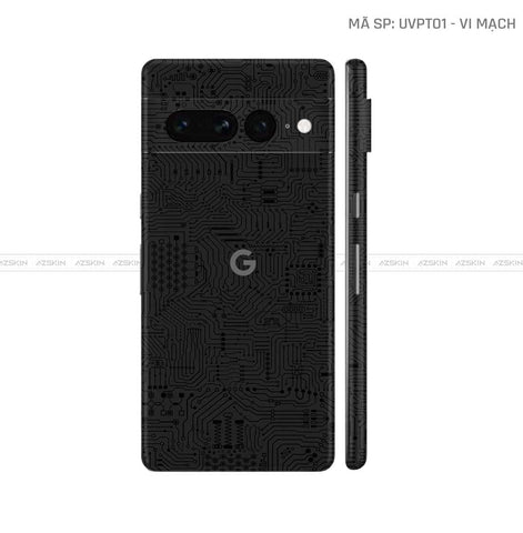 Dán Skin Google Pixel 7 Series Vân Vi Mạch Đen | UVPT01