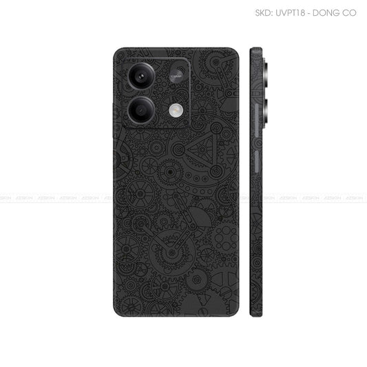 Dán Skin Điện Thoại Xiaomi Redmi 13 Series Vân Nổi Động Cơ Đen | UVPT18