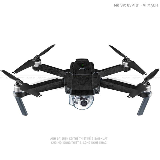 Dán Skin Flycam Vân Nổi Vi Mạch Đen | UVPT01