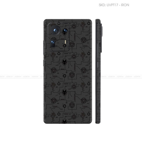 Dán Skin Điện Thoại Xiaomi Mi Mix Series Vân Nổi Iron Man Đen | UVPT17