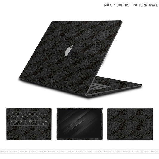 Dán Skin Macbook Vân Nổi Pattern Wave Đen | UVPT09