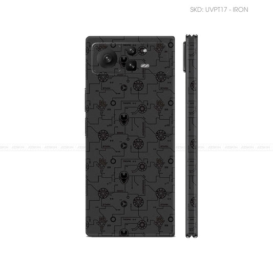Dán Skin Điện Thoại Xiaomi Mix Fold Series Vân Nổi Iron Man Đen | UVPT17