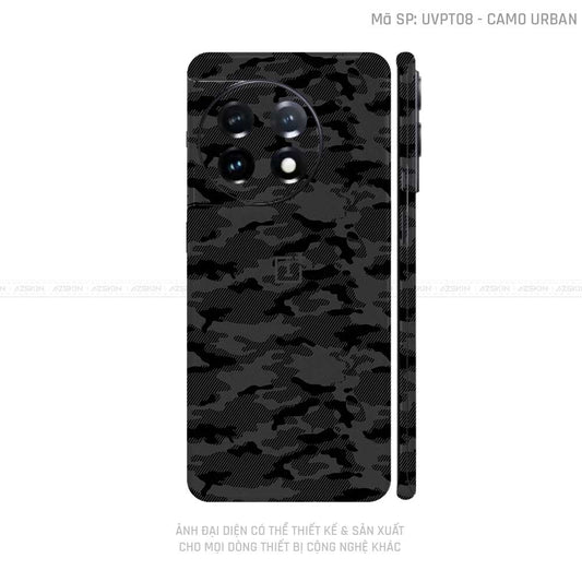 Dán Skin Oneplus 11 Series Vân Camo Urban Đen | UVPT08