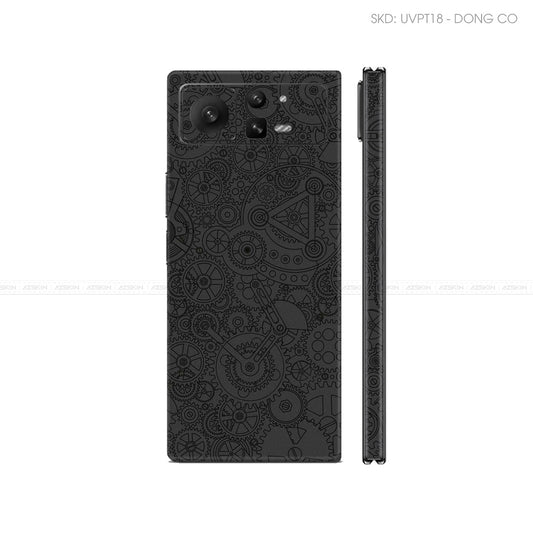 Dán Skin Điện Thoại Xiaomi Mix Fold Series Vân Nổi Động Cơ Đen | UVPT18