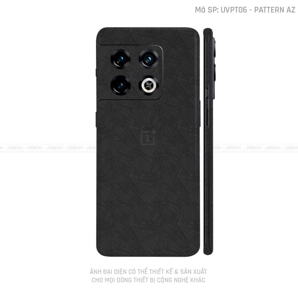 Dán Skin Oneplus 10 Series Vân Pattern AZ Đen | UVPT06