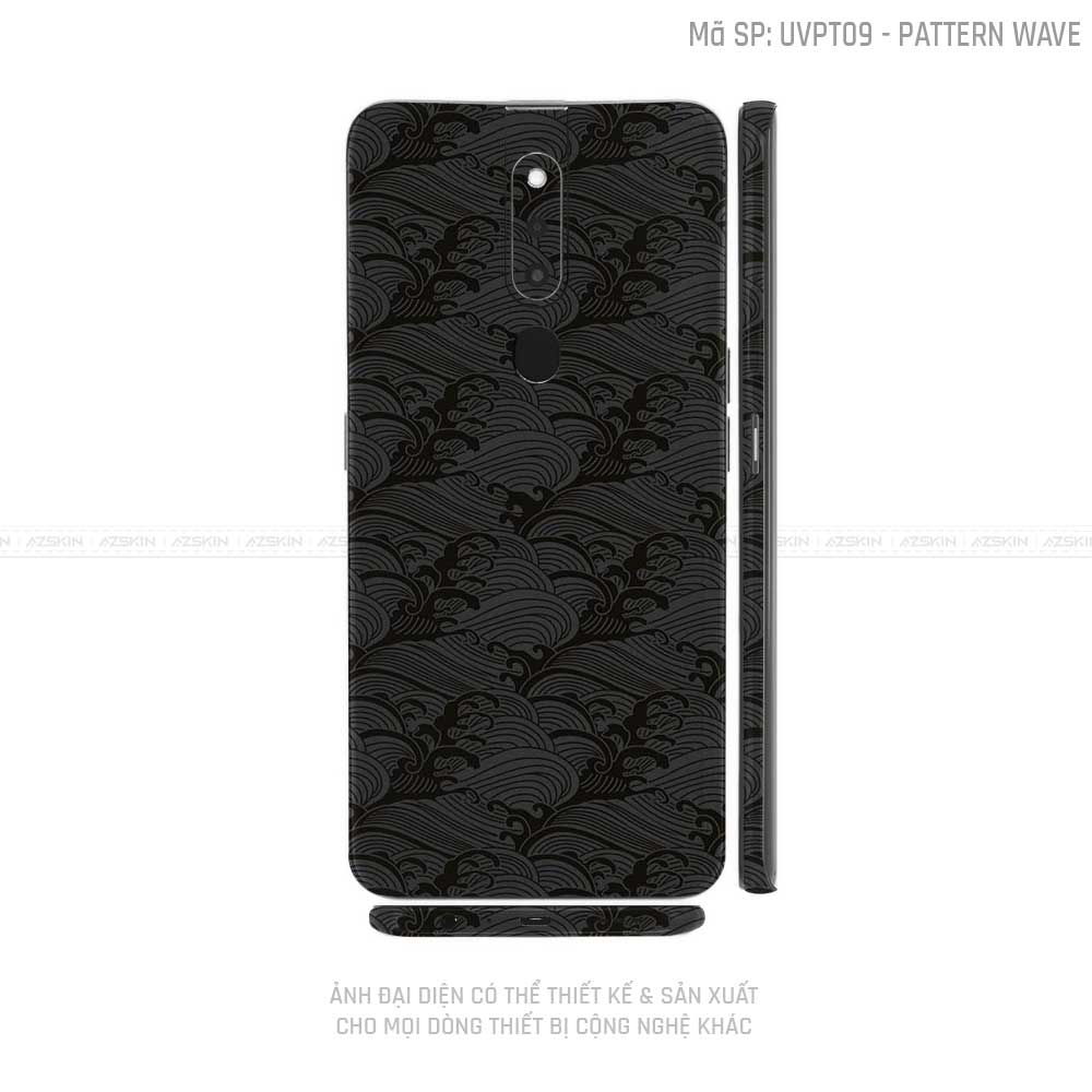 Miếng Dán Skin Điện Thoại OPPO F Series Vân Pattern Wave Đen | UVPT09