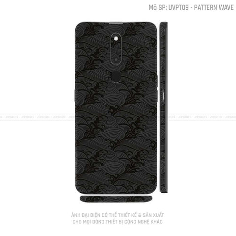 Miếng Dán Skin Điện Thoại OPPO F Series Vân Pattern Wave Đen | UVPT09