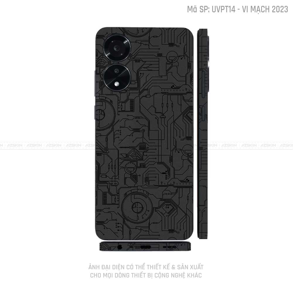 Miếng Dán Skin Điện Thoại OPPO A Series Vân Nổi Vi Mạch 2023 Đen | UVPT14