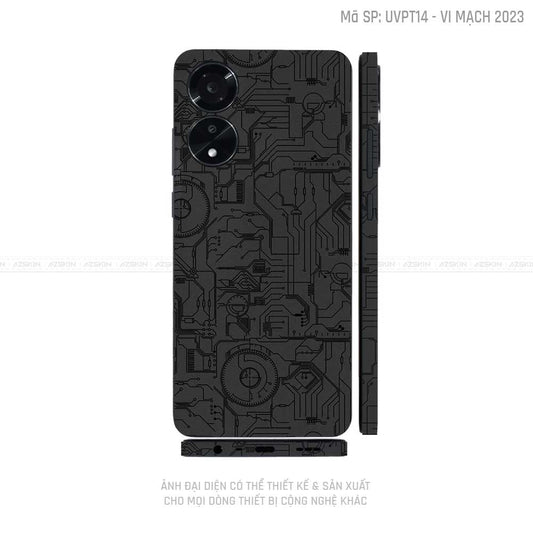 Miếng Dán Skin Điện Thoại OPPO A Series Vân Nổi Vi Mạch 2023 Đen | UVPT14