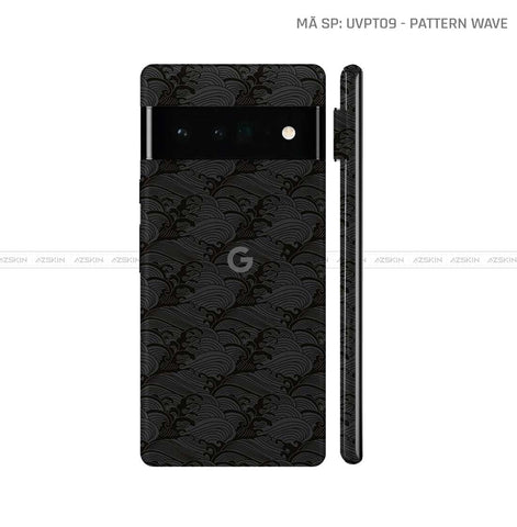 Dán Skin Google Pixel 6 Series Vân Pattern Wave Đen | UVPT09